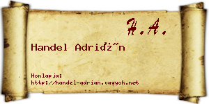 Handel Adrián névjegykártya